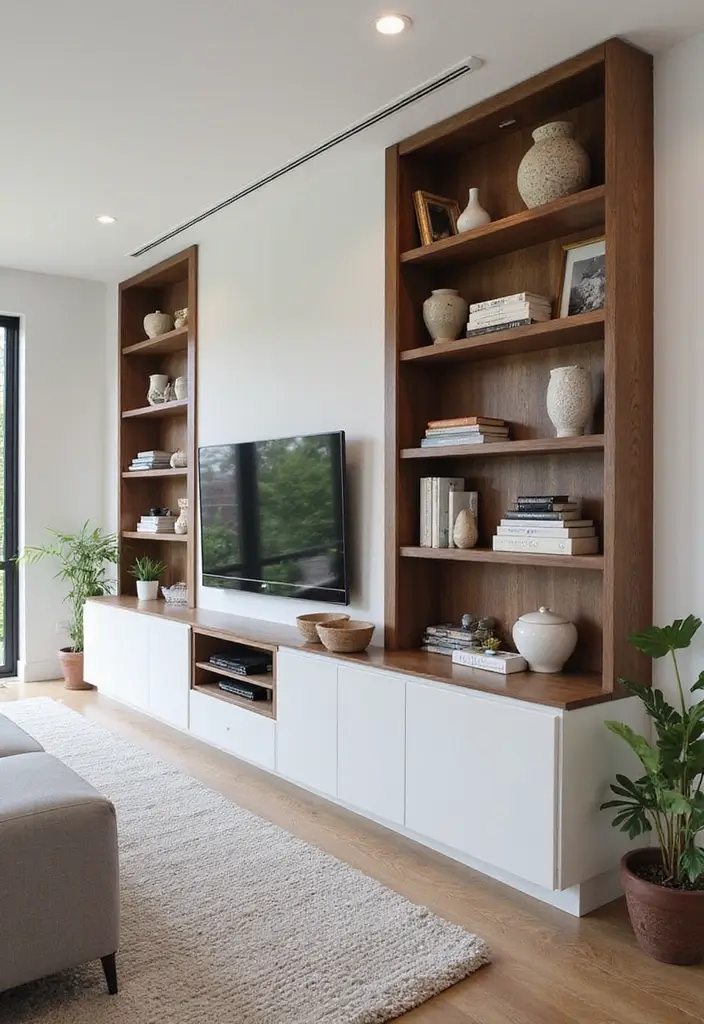 28 Huge Living Room Ideas That Feel Open and Inviting - 16. Utilize Built-Ins for Storage