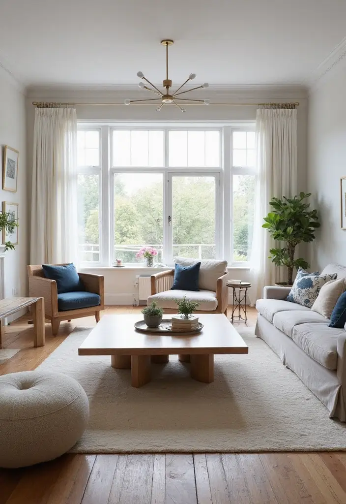 28 Huge Living Room Ideas That Feel Open and Inviting - 19. Incorporate a Large Coffee Table