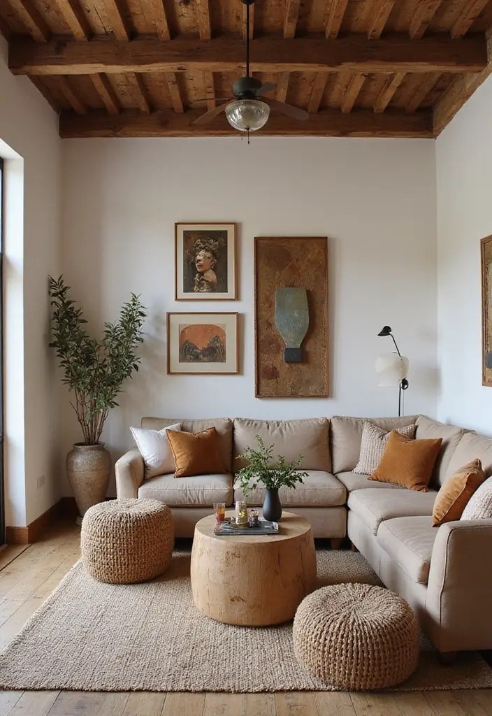 28 Industrial Farmhouse Living Room Ideas That Blend Rustic and Modern - 27. Artisanal Craftsmanship