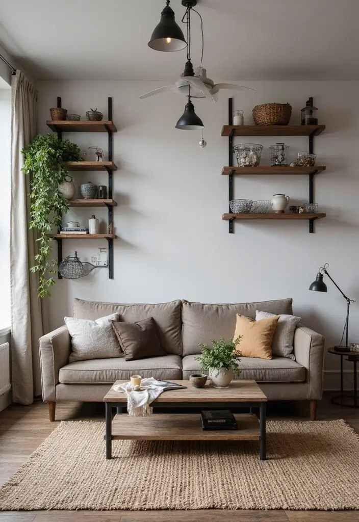 28 Industrial Farmhouse Living Room Ideas That Blend Rustic and Modern - 5. Industrial Decor Accents