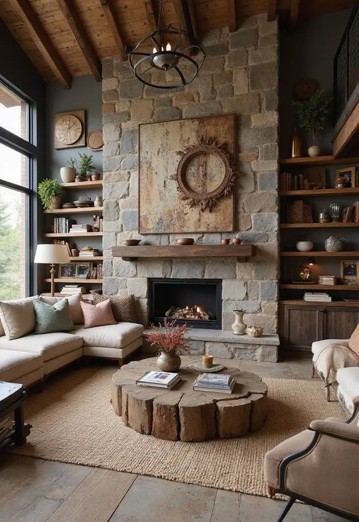 28 Industrial Farmhouse Living Room Ideas That Blend Rustic and Modern - 8. Mixed Materials