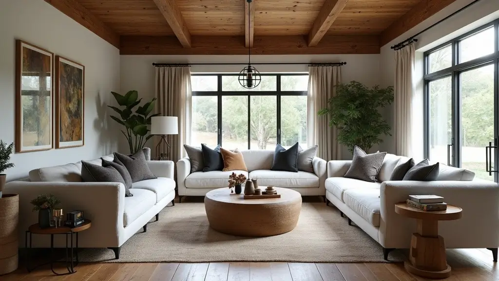 28 Industrial Farmhouse Living Room Ideas That Blend Rustic and Modern