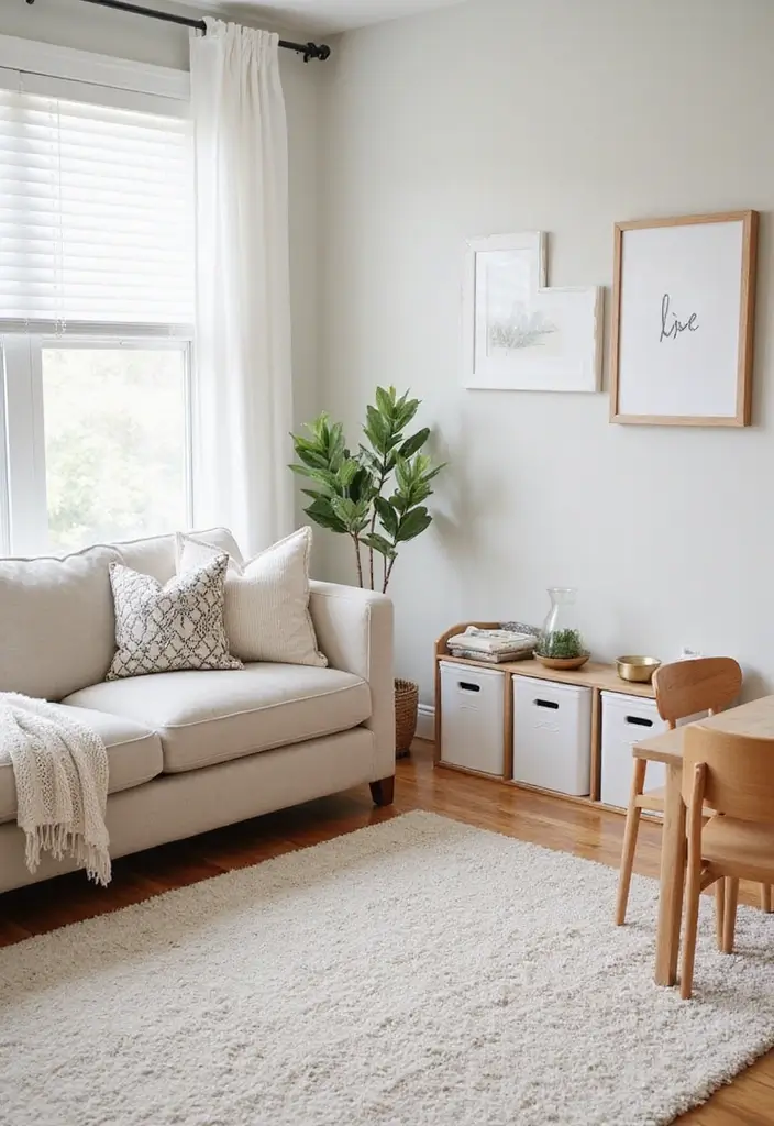 28 Kid Friendly Living Room Ideas That Are Durable and Stylish - 14. Play Area Integration