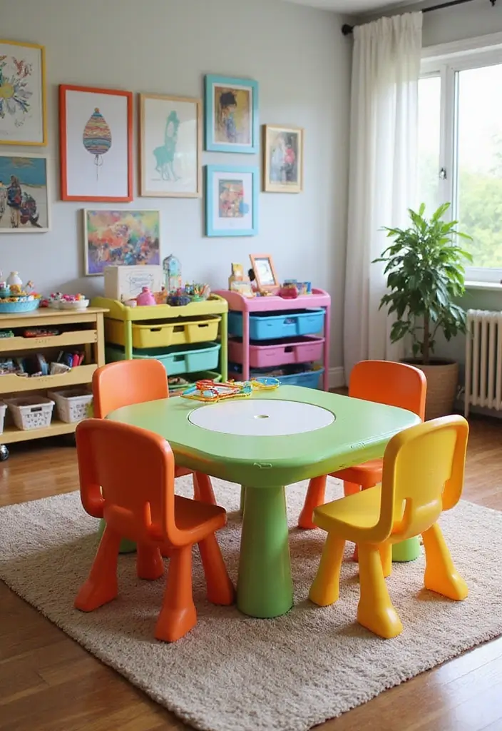 28 Kid Friendly Living Room Ideas That Are Durable and Stylish - 7. Activity Table Set