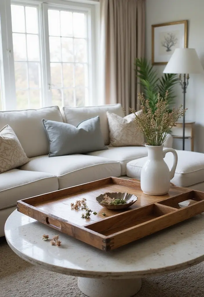 28 Living Room Art Deco Ideas That Feel Glamorous and Vintage - 24. Decorative Trays