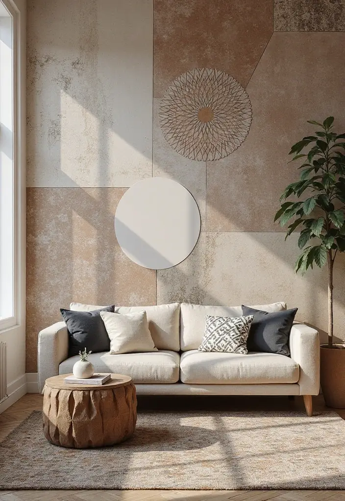 28 Living Room Art Deco Ideas That Feel Glamorous and Vintage - 3. Geometric Patterns Everywhere