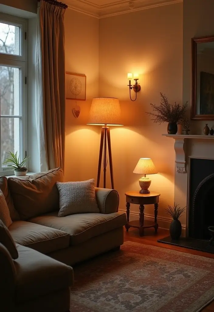 28 Living Room Night Aesthetic Ideas That Feel Cozy and Intimate - 14. Layered Lighting Options