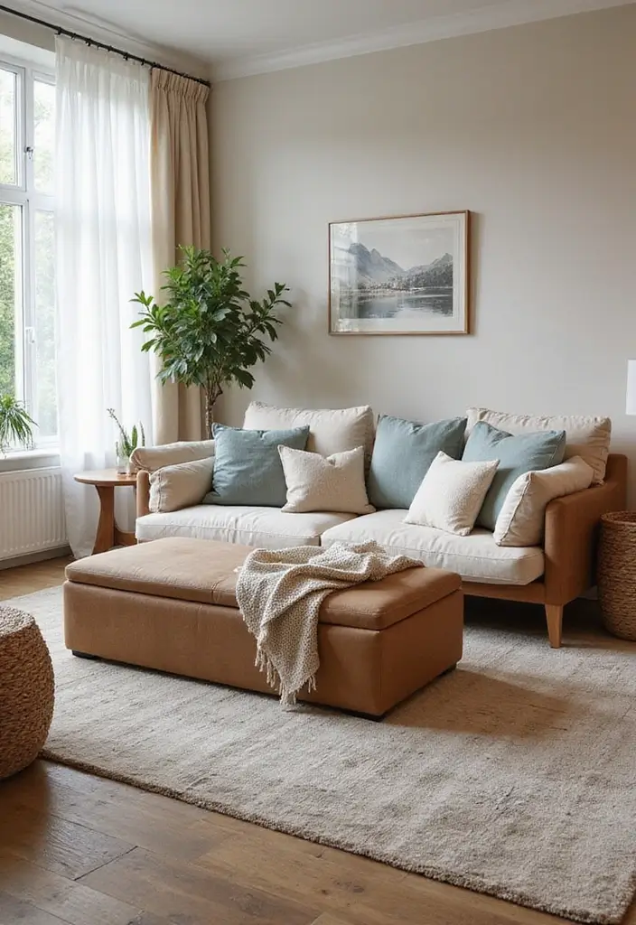 28 Living Room Night Aesthetic Ideas That Feel Cozy and Intimate - 18. Multi-Functional Furniture