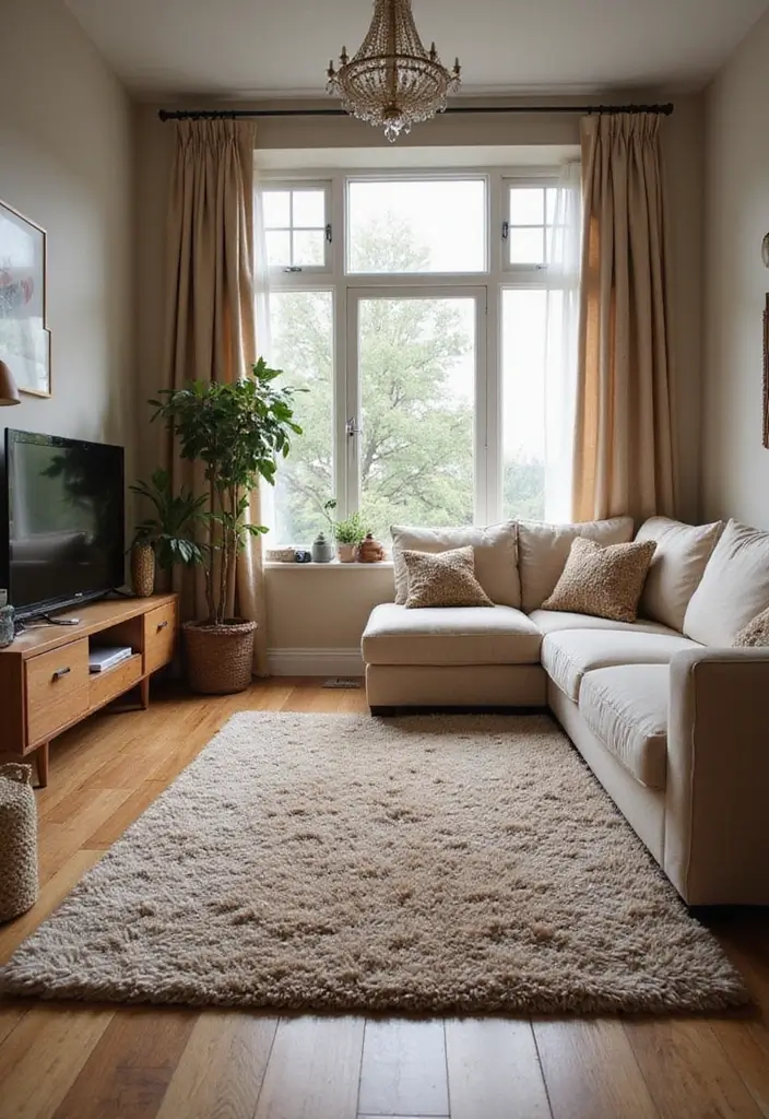 28 Living Room Night Aesthetic Ideas That Feel Cozy and Intimate - 8. Soft Rugs and Carpets