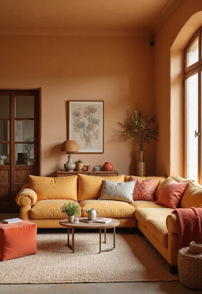 28 Living Room Wall Color Ideas Indian Style That Add Warmth and Depth - 11. Warm Sand