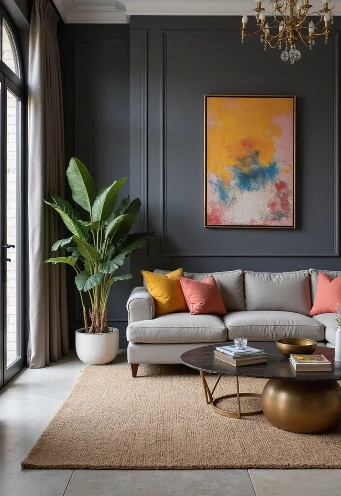 28 Living Room Wall Color Ideas Indian Style That Add Warmth and Depth - 15. Elegant Gray