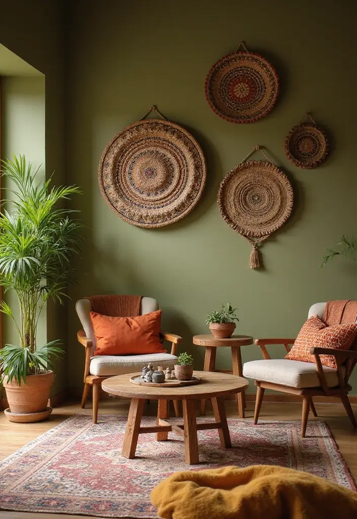 28 Living Room Wall Color Ideas Indian Style That Add Warmth and Depth - 3. Olive Green Charm