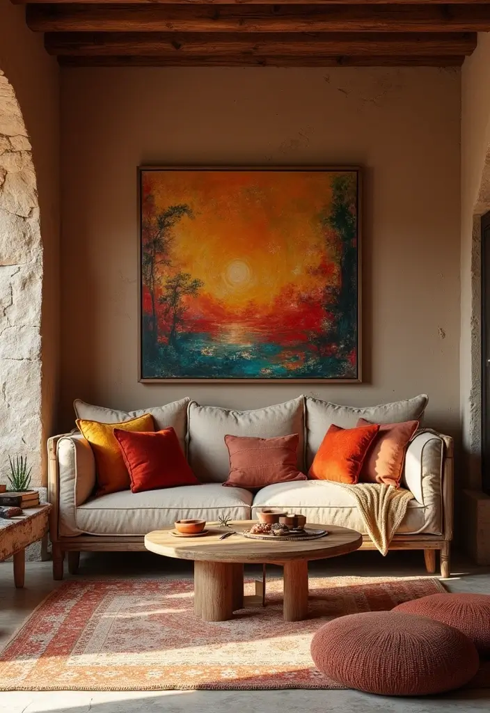28 Living Room Wall Color Ideas Indian Style That Add Warmth and Depth - 9. Rustic Brown