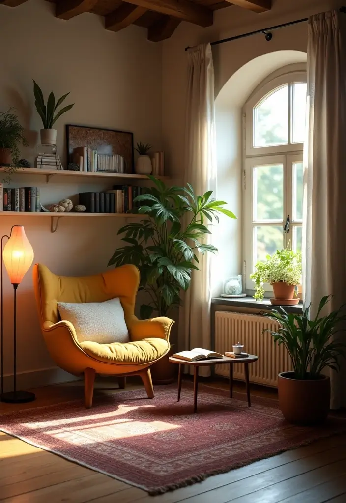 28 Loft Living Room Ideas That Feel Open and Urban - 11. Cozy Reading Nooks