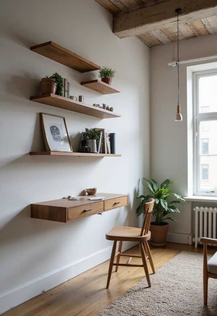 28 Loft Living Room Ideas That Feel Open and Urban - 15. Wall-Mounted Solutions