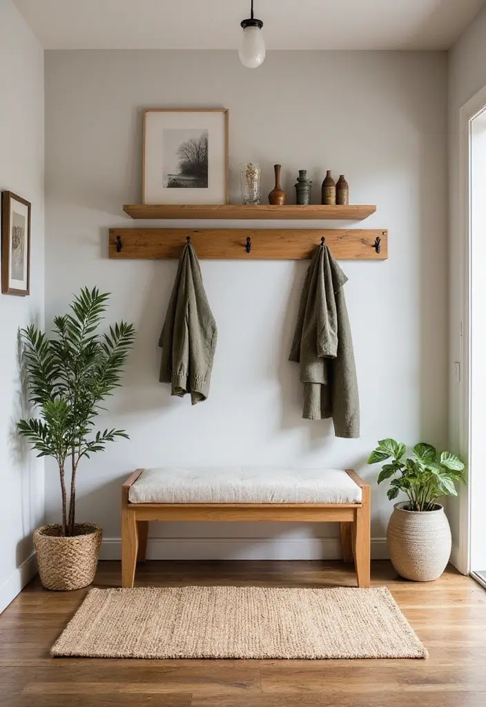 28 Modern Cozy Living Room Ideas That Feel Warm and Inviting - 28. Create a Welcoming Entryway