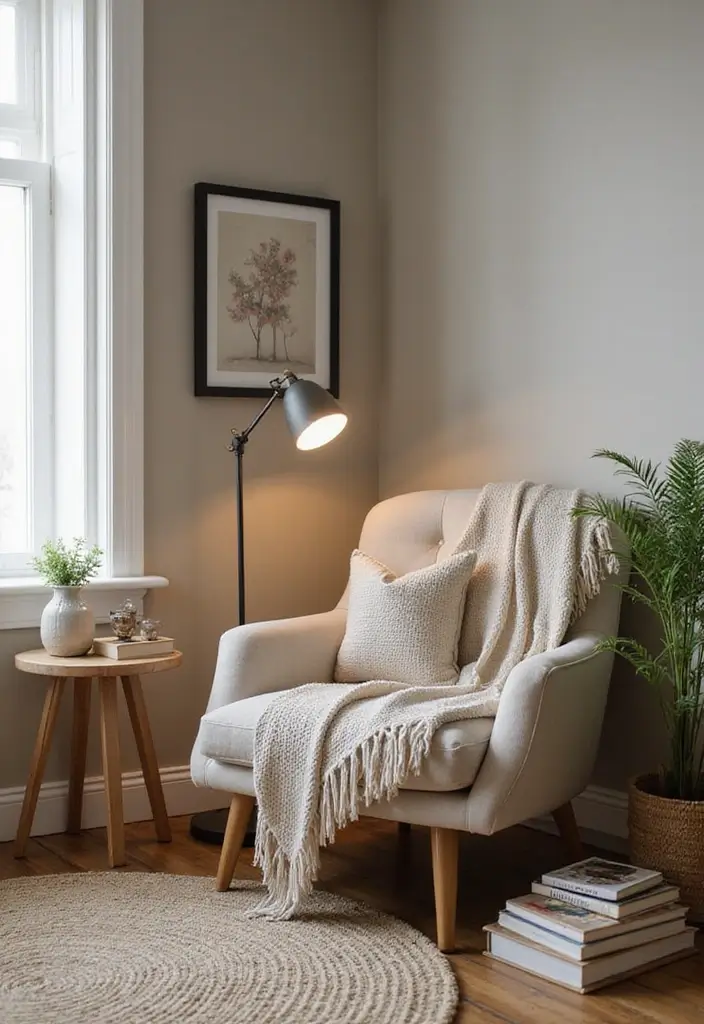 28 Modern Cozy Living Room Ideas That Feel Warm and Inviting - 7. Create a Reading Nook