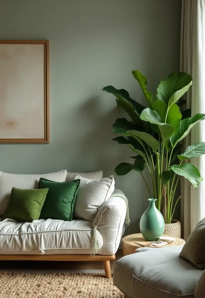 28 Moss Green Living Room Ideas That Feel Earthy and Elegant - 13. Decorative Moss Green Accents