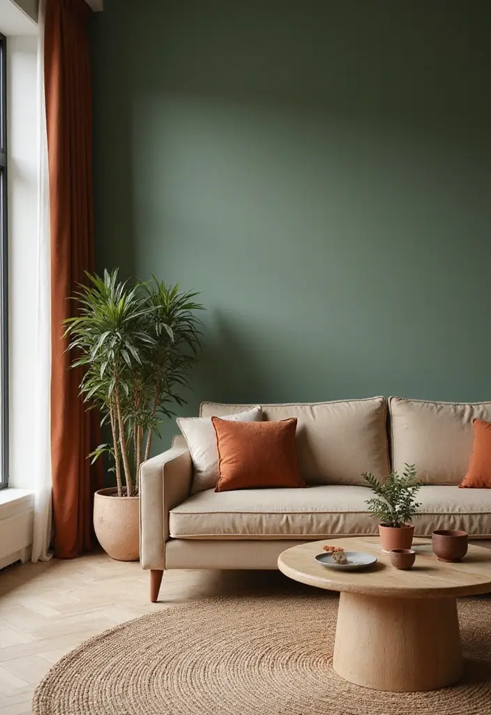 28 Moss Green Living Room Ideas That Feel Earthy and Elegant - 9. Earthy Color Combinations