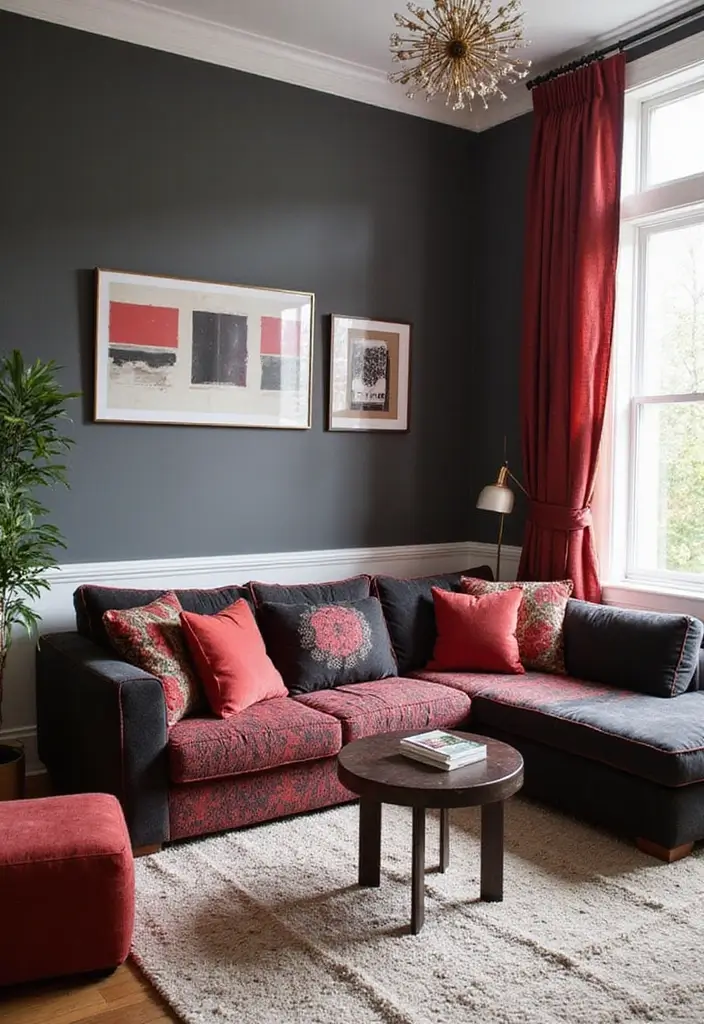28 Red and Black Living Room Ideas That Feel Bold and Dramatic - 28. Customizable Elements