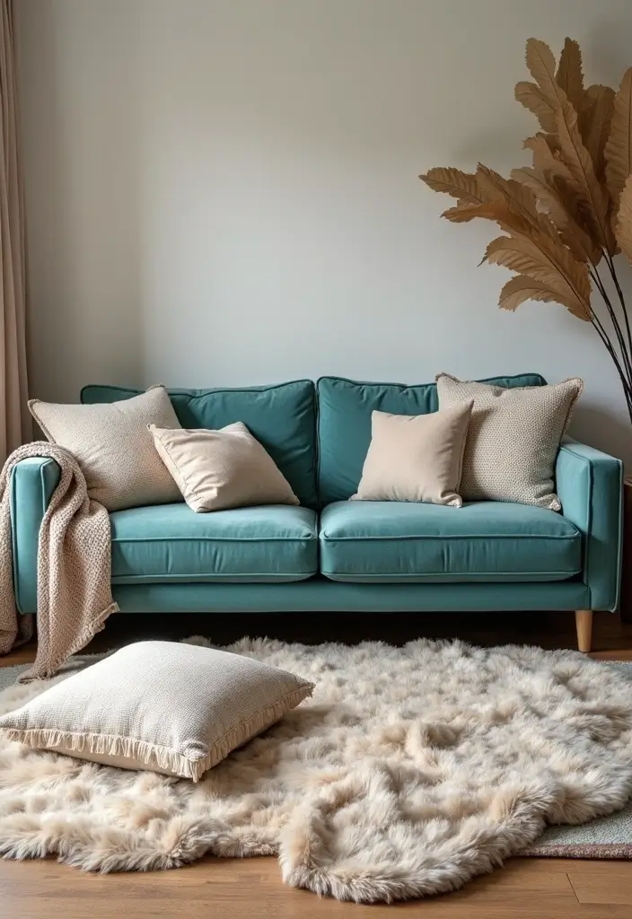 28 Teal Sofa Living Room Ideas That Feel Playful and Modern - 28. Ultimate Comfort Zone