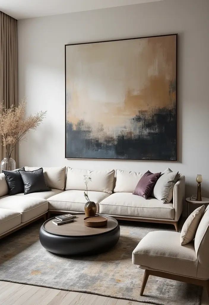 29 Dream Living Room Luxury Ideas That Feel Opulent and Modern - 2. Striking Art Pieces as Focal Points