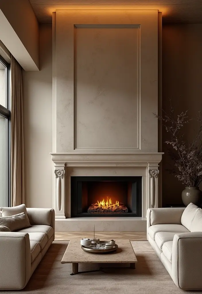 29 Dream Living Room Luxury Ideas That Feel Opulent and Modern - 23. Inviting Fireplace Designs