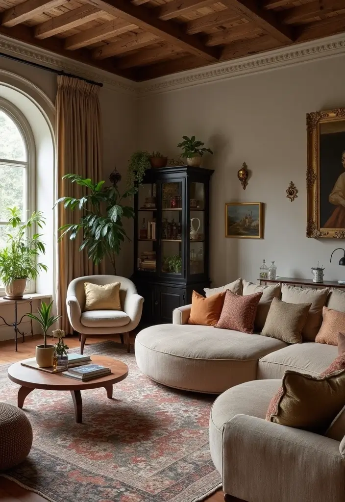 29 Dream Living Room Luxury Ideas That Feel Opulent and Modern - 25. Combining Old and New Styles