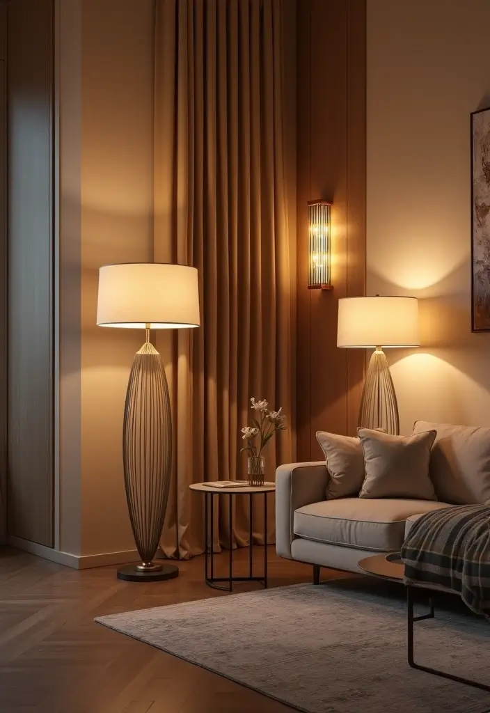 29 Dream Living Room Luxury Ideas That Feel Opulent and Modern - 6. Ambient Lighting to Set the Mood