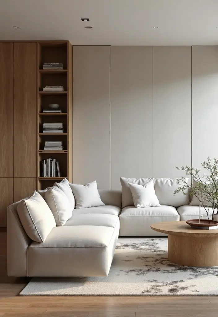 29 Half Wall Living Room Ideas That Define Spaces Beautifully - 28. Half Wall with Hidden Storage