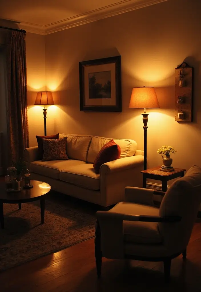 29 Italy Living Room Ideas That Capture Mediterranean Elegance - 17. Layered Lighting