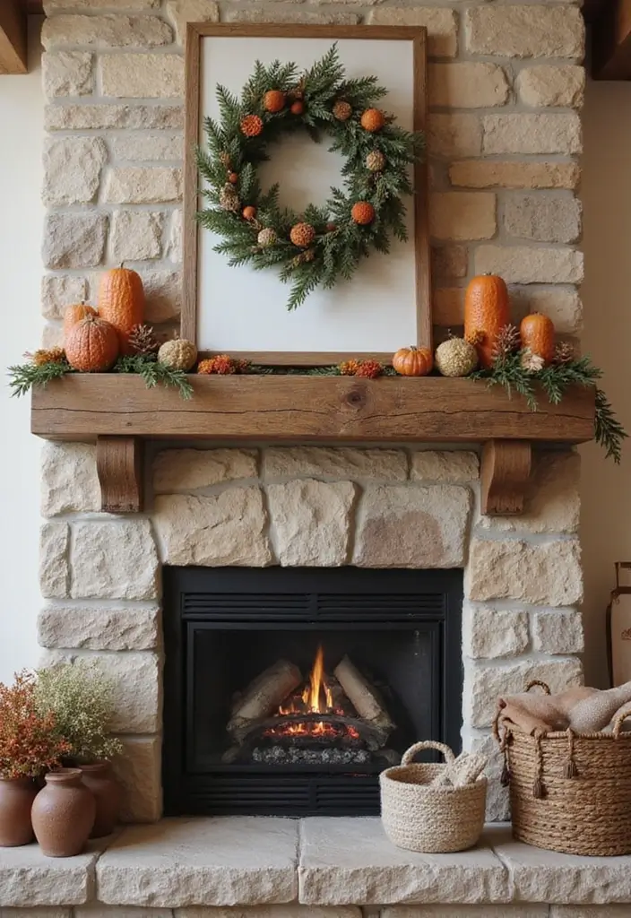 29 Italy Living Room Ideas That Capture Mediterranean Elegance - 22. Rustic Fireplace Mantle Decor