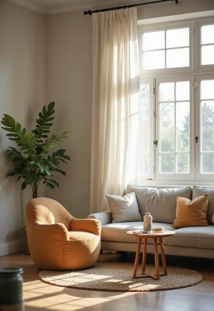 29 Japandi Sofa Living Room Ideas That Feel Minimal and Peaceful - 24. Create Cozy Corners