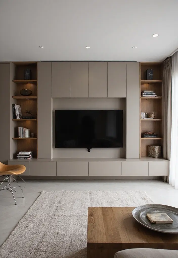 29 Living Room Accent Wall Ideas With TV That Look Smart and Modern - 11. Accent Wall with Built-in Units