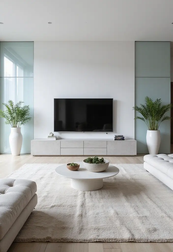 29 Living Room Accent Wall Ideas With TV That Look Smart and Modern - 15. Glass Accents