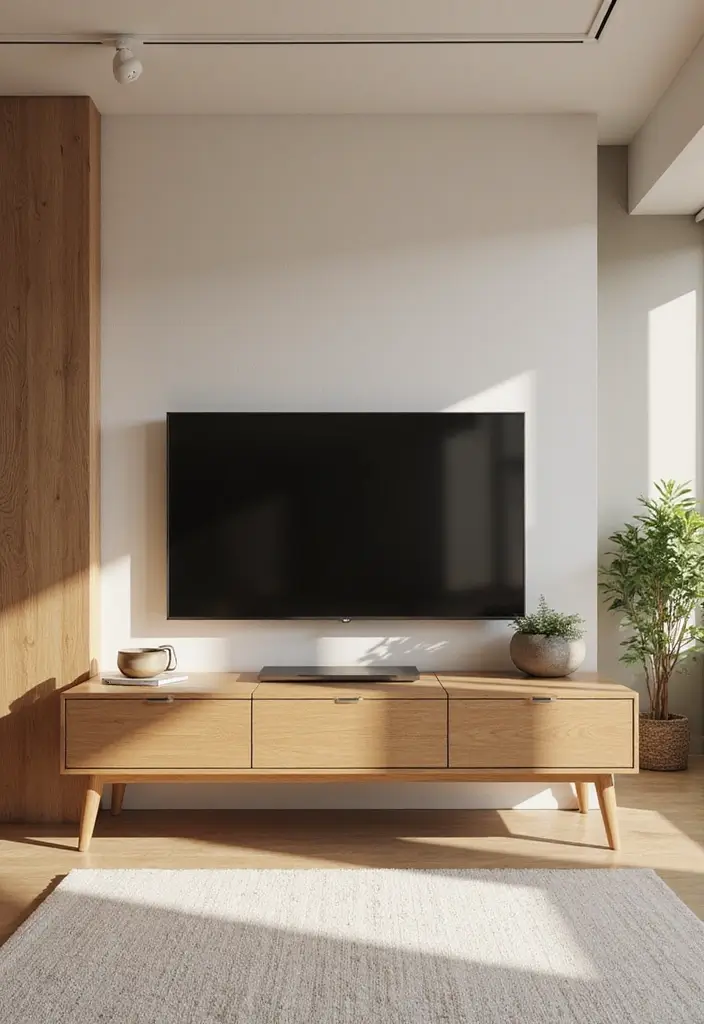 29 Living Room Accent Wall Ideas With TV That Look Smart and Modern - 22. Warm Neutrals