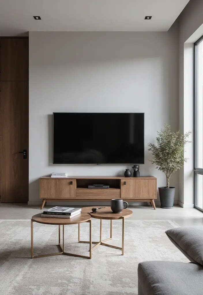 29 Living Room Accent Wall Ideas With TV That Look Smart and Modern - 6. Monochromatic Scheme