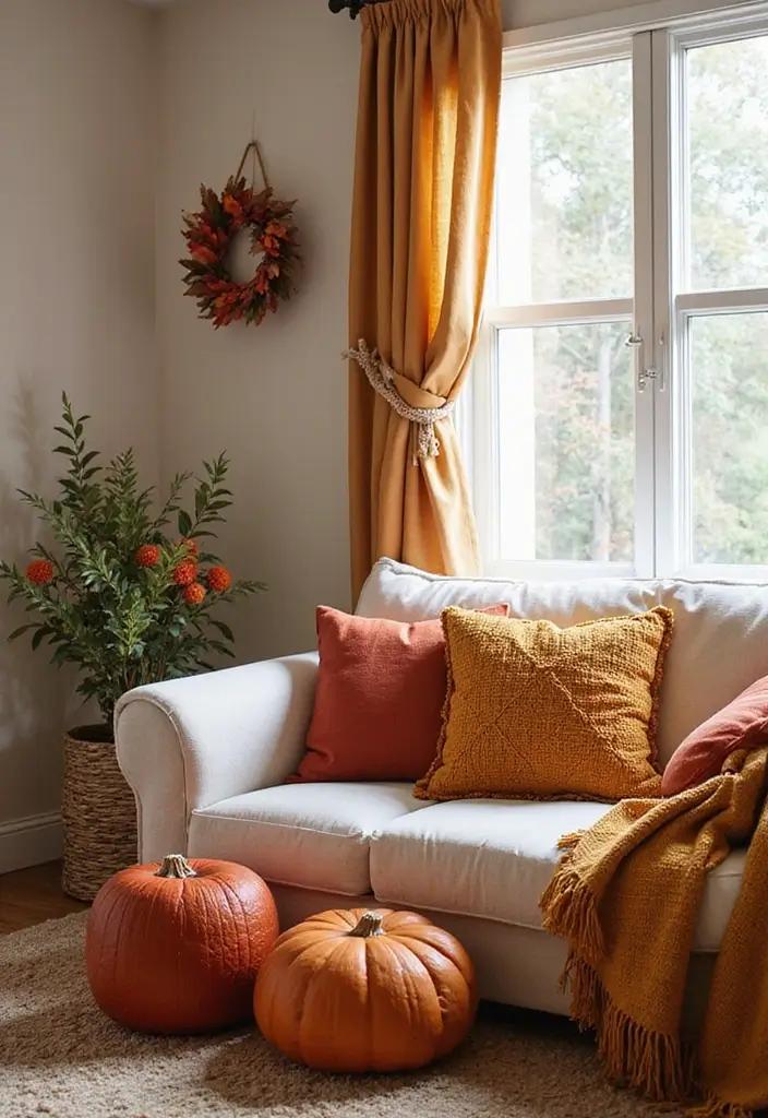 29 Living Room Boho Chic Ideas That Feel Relaxed and Trendy - 20. Seasonal Decor Swaps