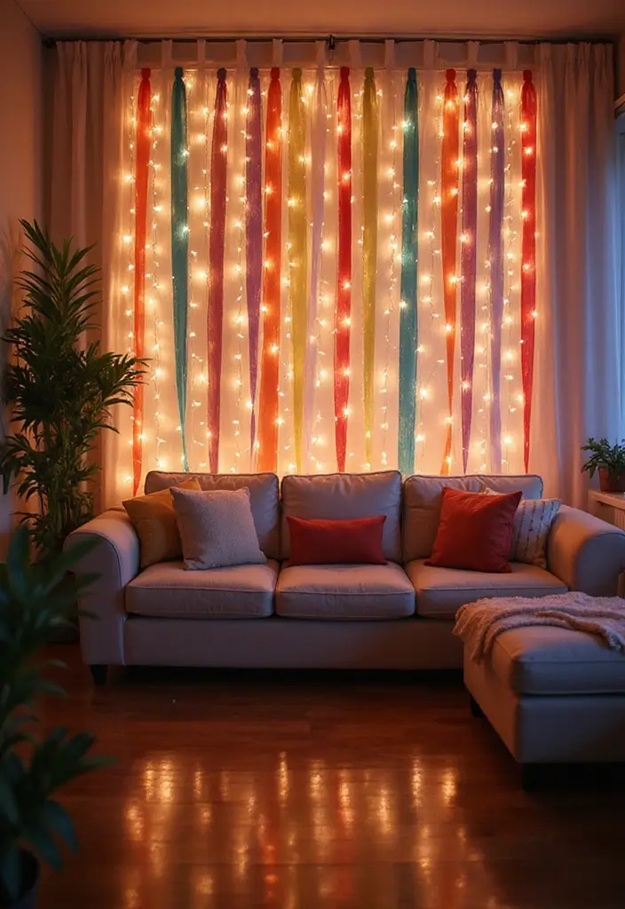 29 Living Room Movie Night Ideas That Make Home Feel Like a Theater - 10. Create a Unique Backdrop