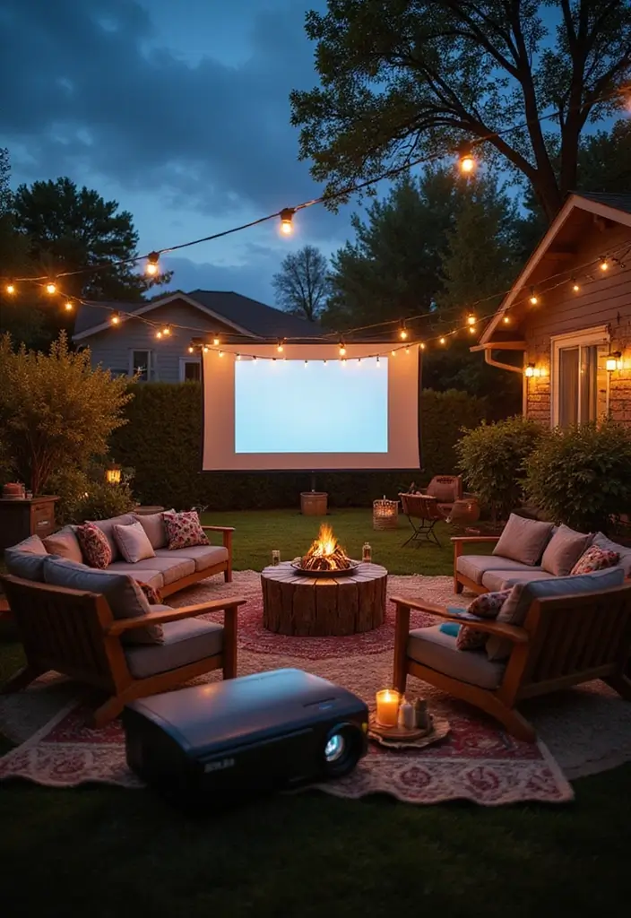 29 Living Room Movie Night Ideas That Make Home Feel Like a Theater - 15. Open Air Movie Night