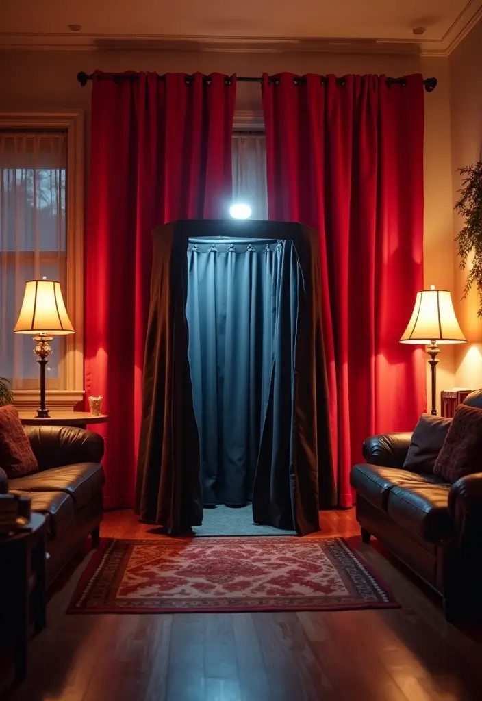 29 Living Room Movie Night Ideas That Make Home Feel Like a Theater - 19. Movie Night Photo Booth