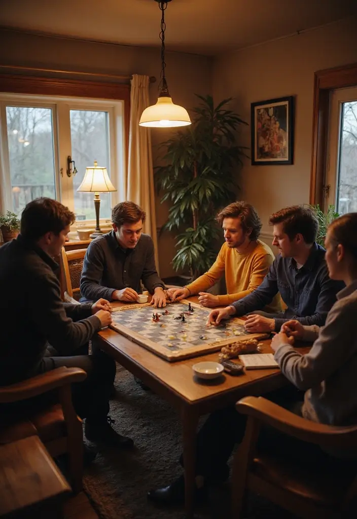 29 Living Room Movie Night Ideas That Make Home Feel Like a Theater - 24. Incorporate Board Games