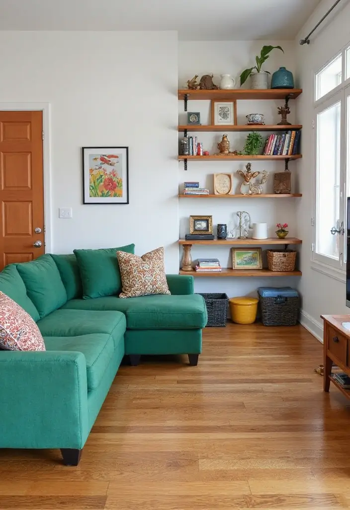 29 Living Room With Green Sofa Ideas That Feel Natural and Stylish - 9. Family-Friendly Fun