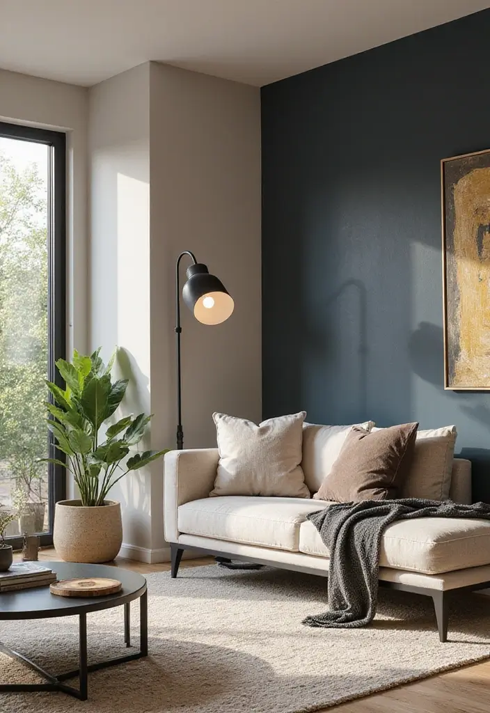 29 Modern Living Room Decor Ideas That Are Sleek and Stylish - 20. Accent Walls