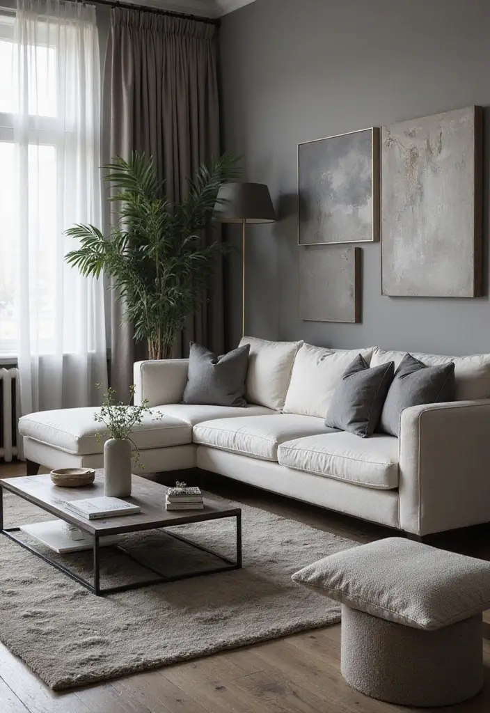 29 Modern Living Room Decor Ideas That Are Sleek and Stylish - 24. Monochrome Furniture