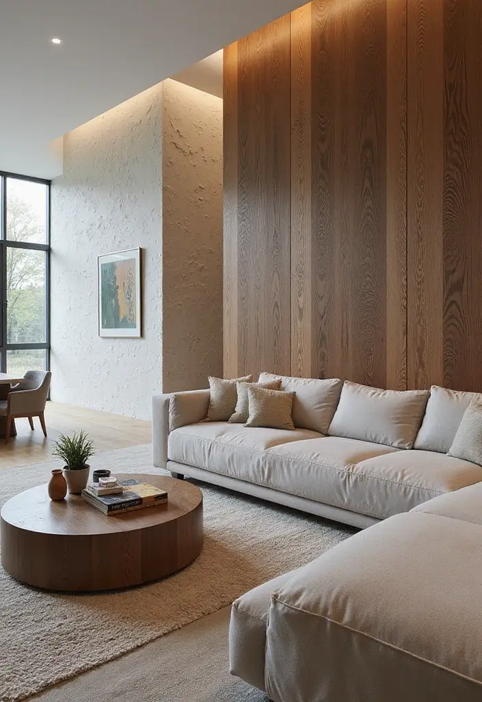 29 Modern Living Room Decor Ideas That Are Sleek and Stylish - 26. Textured Wall Treatments