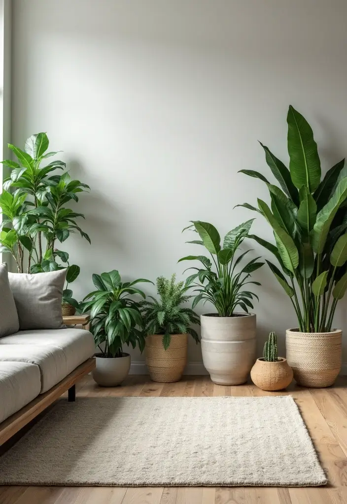 29 Modern Living Room Decor Ideas That Are Sleek and Stylish - 6. Indoor Plants