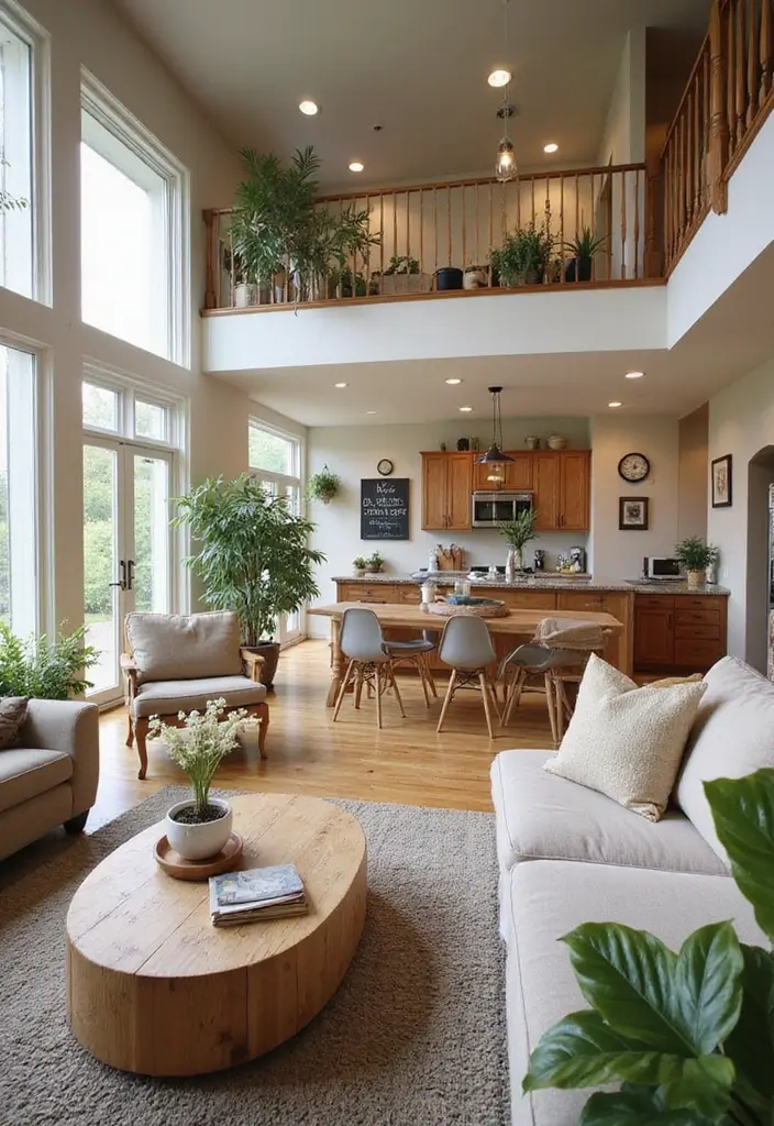 29 Open Concept Kitchen and Living Room Ideas That Flow Beautifully - 20. Eco-Friendly Design Choices