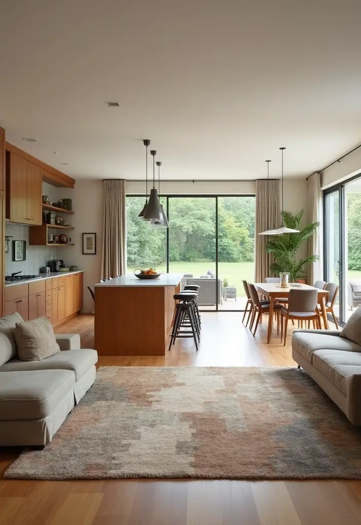 29 Open Concept Kitchen and Living Room Ideas That Flow Beautifully - 28. Thoughtful Family Zones