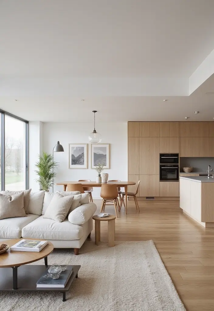 29 Open Concept Kitchen and Living Room Ideas That Flow Beautifully - 5. Scandinavian Simplicity